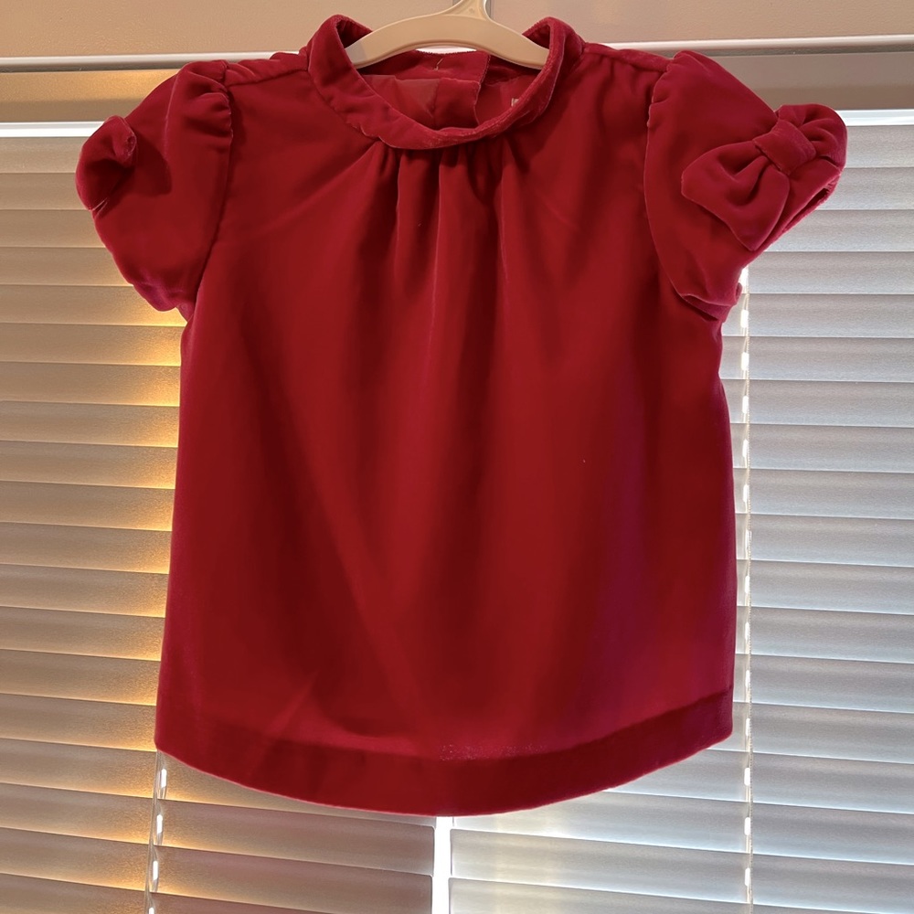 Janie and Jack Velvet Short-Sleeve Top